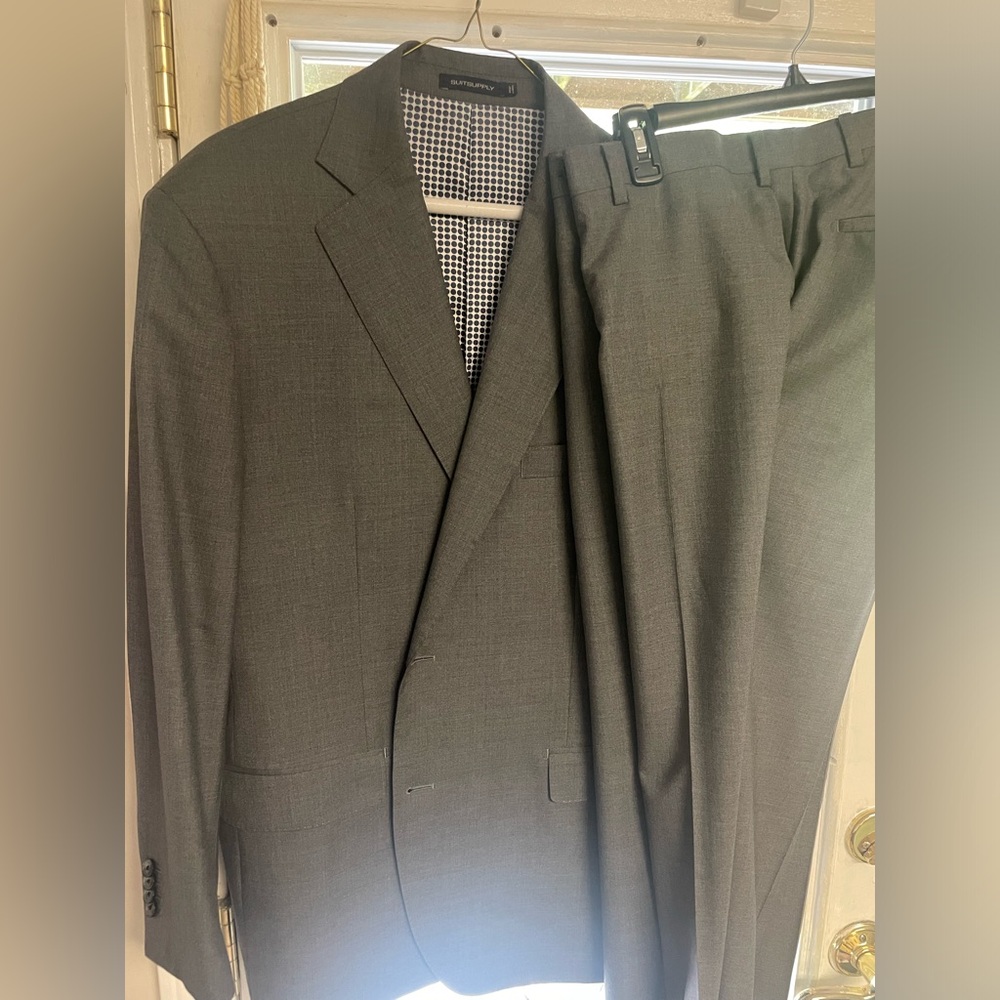 Suitsupply M2M Lazio Mid Grey VBC Super 150s Full 2 Piece Suit/ 44R